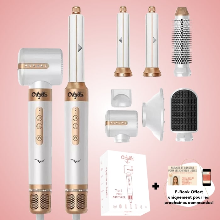 ODYLLA® - BROSSE SOUFFLANTE PRO 7 EN 1 + E-Book Offert