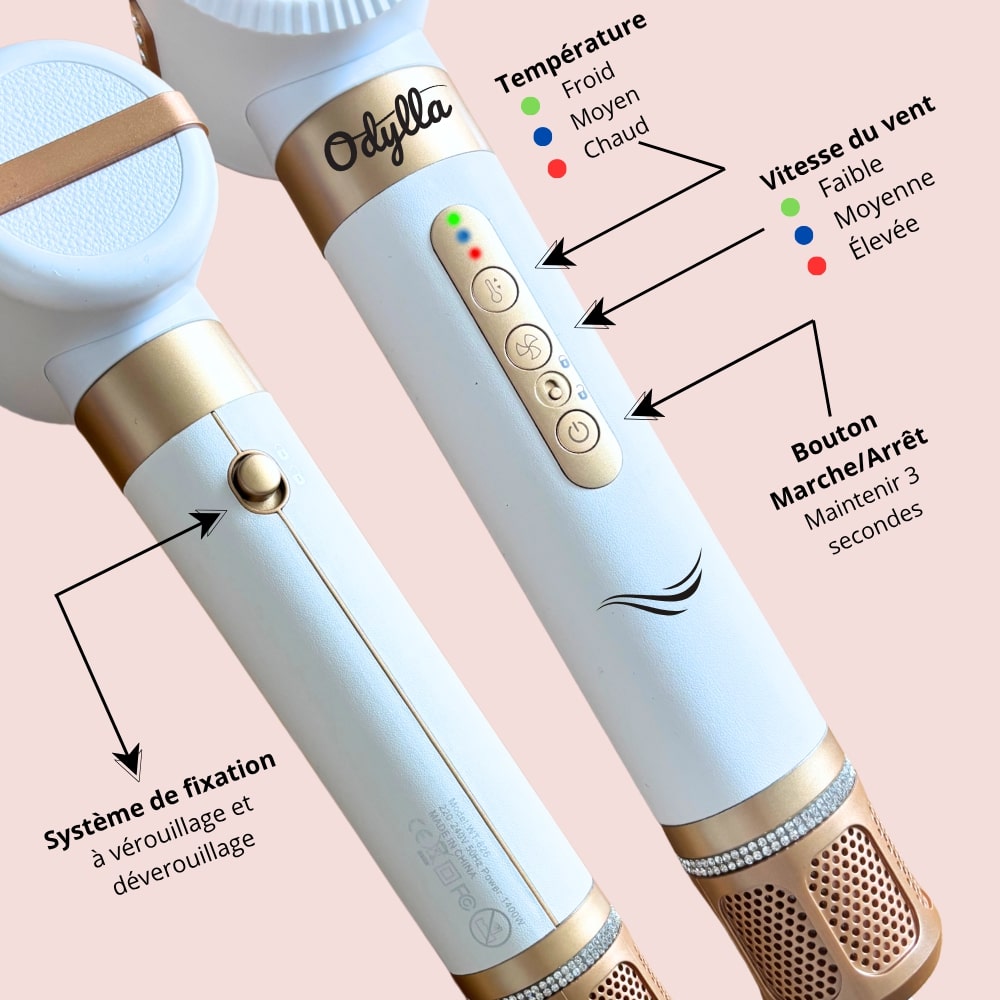 ODYLLA® - BROSSE SOUFFLANTE PRO 7 EN 1 + E-Book Offert
